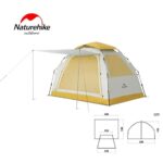 چادر اتوماتیک کمپینگ 4 نفره نیچرهایک سری Ango ES60 مدل CNK230WS018 با سایبان بزرگ